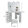 Corner Dressing Table Stool Vanity Set White Makeup Dresser Mirror 5 Drawers NEW