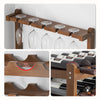Bamboo Wine Rack Free Standing Bottle Shelf Hanging Cup Stand Storage Display UK