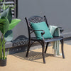 Set of 2 Outdoor Patio Dining Chairs Cast Aluminum Bistro Chairs with Armrests