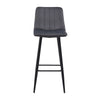 Set of 2 Velvet Chairs High Back Bar Stools Footrest Backrest Metal Legs Pub