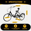 Adult Tricycle Folding Trike Bicycle 3-Wheel Bike 7-Speed Tricycle W/ Basket