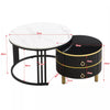 Nesting Coffee Tables Set of 2 Round Stacking Side Tables with Storage Drawers