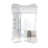 Bathroom Mirror Cabinet Edge-pressing mirror with Storage Wall Mounted White