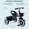 3-Wheel Toddler Bike Toddler Tricycle Kids Trike-Blue