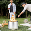 Smokeless Fire Pit Double-Wall Stove 304 Stainless Steel Patio Heater for BBQ