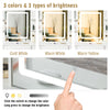 White Modern Dressing Table with LED Lights Mirror Vanity Make up Desk Stool Set