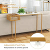 Console Table Faux Marble Top Narrow Hallway Entryway Beside Table W/ Storage
