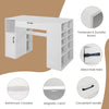 Counter Height Sewing Table Artwork Sewing Workstation With 14 Open Compartments