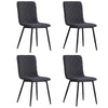Set of 4 Grey Velvet Dining Chairs Modern Kitchen Chair Padded Seat Metal Legs