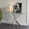 Slim Console Table Narrow Entryway Table Side Stand with X Shaped Chrome Legs UK