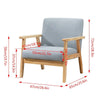 Wooden Single Seater Sofa Accent Chair Armchair Linen Fabric Living Room Grey