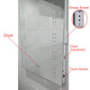 Bathroom Wall Led Mirror Cabinet Metal Back Box Storage with Clock Shaver Socket