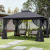 Garden Gazebo 13x10ft Marquee Party Mesh Curtain Furniture W/Ground Stake Sturdy