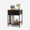 2-tier Nightstand w/ Drawer & Open Shelf End Table Sofa Side Table Living Room