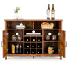 Buffet Cabinet with 9-Bottle Wine Rack Farmhouse Storage Sideboard Rustic