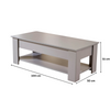 Grey Wooden Coffee Table With Lift Up Top Storage Area and Magazine Shelf