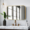 Large Retangle Wall Mounted Bathroom Toilet Mirrors Gold Metal Frame HD Glass UK