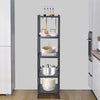 5 tiers Rectangle Standing Shelf Kitchen Shelf Storage Rack with 4 Wheels UK