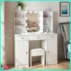 Bedroom Vanity Set Dressing Table Makeup Desk with Mirror 3-Drawer Stool Cabinet