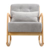 Upholstered Rocking Chair Wooden Frame Recliner Armchair Cushioned Rocker Seat