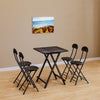Small Foldable 60/70/80cm Dining Table And Chairs Bistro Set Breakfast Kitchen