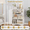 Kitchen Storage Organizer Bathroom Floor Storage Cabinet-White