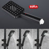 Bathroom Thermostatic Mixer Shower Set Square Black Twin Head Exposed Valve