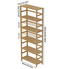6 Tier Bamboo Bookshelf Bathroom Kitchen Storage Rack W/ Adjustable Shelf