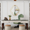 Irregular Wall Mirror Asymmetrical Bathroom Vanity Mirror w/ Double Gold Rim Dec
