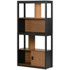4-Tier Bookshelf Bookcase W/ Storage Shelves Cabinet Home Office Walnut Brown