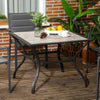 Square Garden Dining Table – Outdoor Patio Table w/ Parasol Hole & PC Top