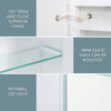 LED Bathroom Mirror Cabinet Wall Mounted 2 Doors Storage Cupboard Shower Laundry