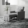 Single Chair Bed with Adjustable Backrest and Wheels for Living Room Grey