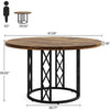 Round Dining Table for 4 People 47" Kitchen Table with Metal Base-