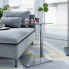 Tempered Glass Round Glass Side Table Coffee Table 2 Tier Nightstand Beside Sofa