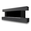 Wall Mounted Fireplace Matte Black Surround Remote Electric Fire Media LED Flame