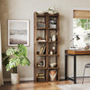 6-Tier Solid Wood Bookshelf, 70.87-Inch Tall Narrow Bookcase with Open Storage