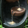 Garden Egg Shaped Cascading Water Feature Fountain Electric LED Pump Decor UK