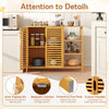 Freestanding Storage Unit 2-Door Storage Organizer with Shelves-Natural
