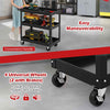 Heavy Duty Unity Cart Rolling Tool Cart with Flat Handle-Black