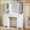 Dressing Table with LED Lights Mirror Glass Cabinet Drawers Vanity Makeup Desk