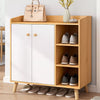 Shoe Cabinet Rack 2 Door 3 Cells Cupboard Footwear Stand Wooden Storage Unit