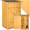 Wooden outdoor garden cabinet utility storage tools XXL shelf box shed flat roof