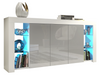 Cabinet Cupboard 164cm I Sideboard TV Unit I High Gloss Grey Doors I Free LED