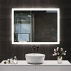 Illuminated Bathroom Mirror With LED light Shaver Socket Bluetooth Demister