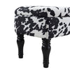 Storage Ottoman Seat Cow Print Velvet Bed End Stool Entryway Rest Window Bench