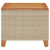 Garden Table Outdoor Dining Beige Poly Rattan Acacia Wood