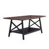 Rectangle Wooden Metal Frame Coffee Table with Storage Shelf Sofa Tea End Tables