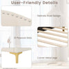 Single Size Upholstered Daybed Sofa Bed Frame Adjustable Foot Pads-Beige
