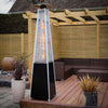 Pyramid Patio Heater, Gas 13kW Commercial Use, with Cover - Black
